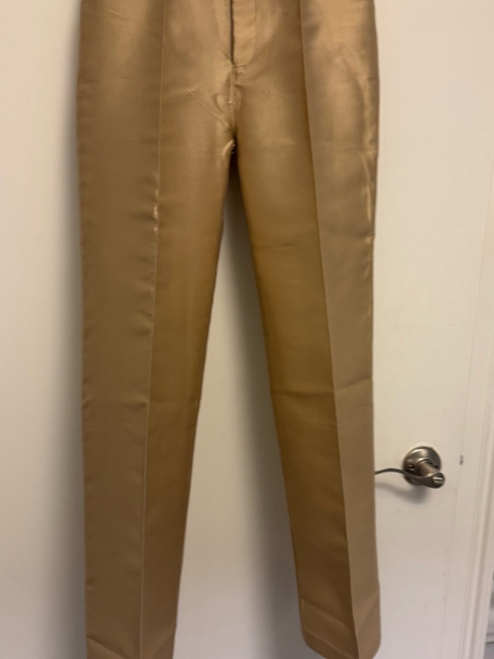 NWT Destree Beige satin straight pants - Picture 3 of 6